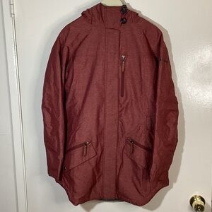 Columbia Women's Red Hooded Coat; Size XL